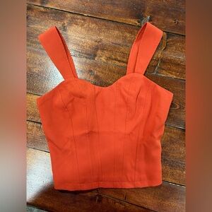 NWT Anthropologie XXS “Sunday in Brooklyn” Burnt Orange Soft Corset Style Top